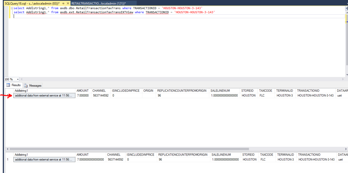 Extending a transactional Retail Channel table with additional data (HQ ...