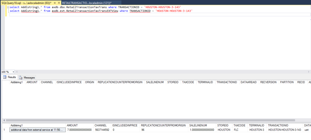 Extending a transactional Retail Channel table with additional data (HQ