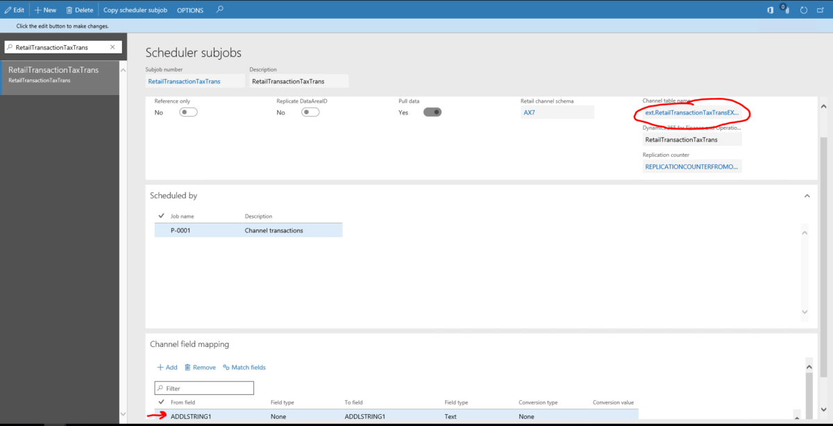 Extending a transactional Retail Channel table with additional data (HQ